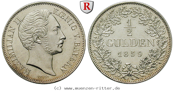 Klicken Sie auf das Bild um es auf Ihrem Rechner zu speichern bayern-maximilian-ii-1-2-gulden/86712.jpg