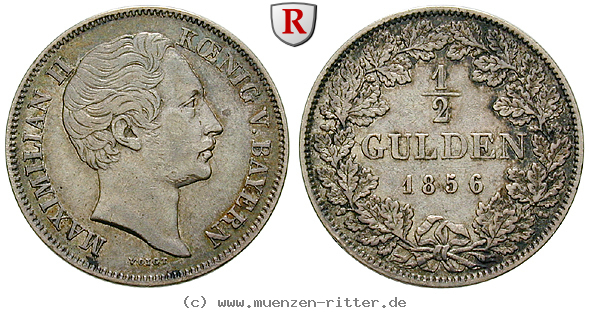 Klicken Sie auf das Bild um es auf Ihrem Rechner zu speichern bayern-maximilian-ii-1-2-gulden/90805.jpg