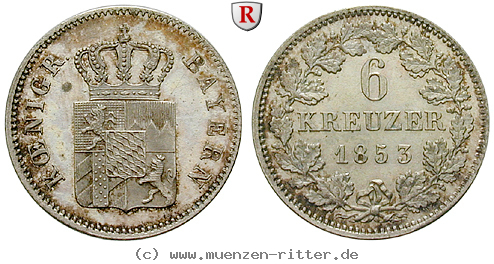 Klicken Sie auf das Bild um es auf Ihrem Rechner zu speichern bayern-maximilian-ii-6-kreuzer/35391.jpg