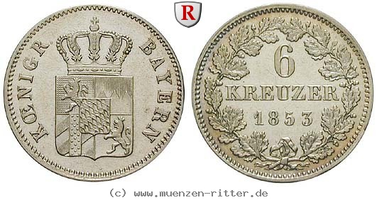 Klicken Sie auf das Bild um es auf Ihrem Rechner zu speichern bayern-maximilian-ii-6-kreuzer/81630.jpg