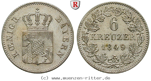 Klicken Sie auf das Bild um es auf Ihrem Rechner zu speichern bayern-maximilian-ii-6-kreuzer/85401.jpg