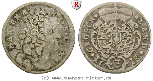 Klicken Sie auf das Bild um es auf Ihrem Rechner zu speichern bayern-maximilian-ii-emanuel-3-kreuzer/41003.jpg