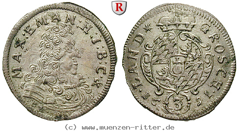 Klicken Sie auf das Bild um es auf Ihrem Rechner zu speichern bayern-maximilian-ii-emanuel-3-kreuzer/93794.jpg