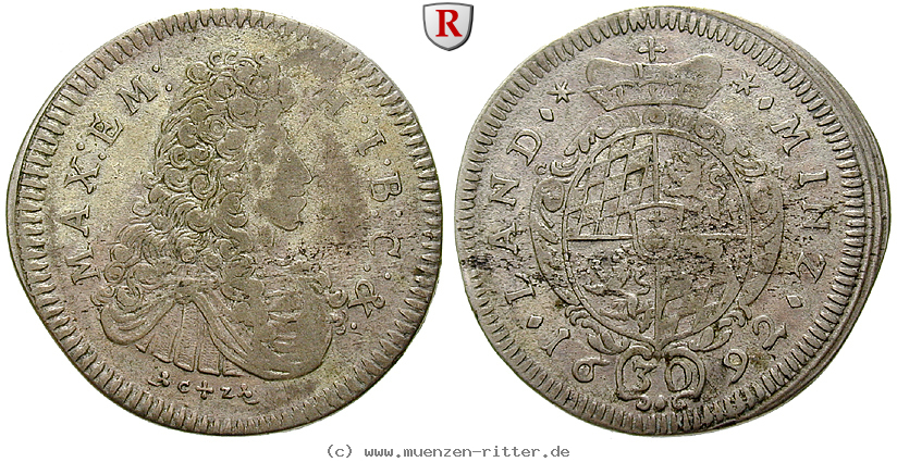 Klicken Sie auf das Bild um es auf Ihrem Rechner zu speichern bayern-maximilian-ii-emanuel-30-kreuzer/93874.jpg