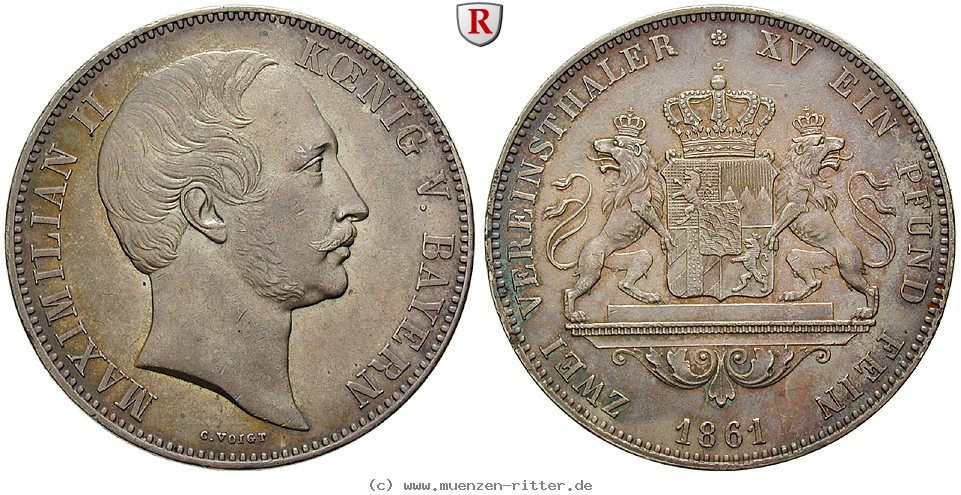 Klicken Sie auf das Bild um es auf Ihrem Rechner zu speichern bayern-maximilian-ii-vereinsdoppeltaler/93248.jpg