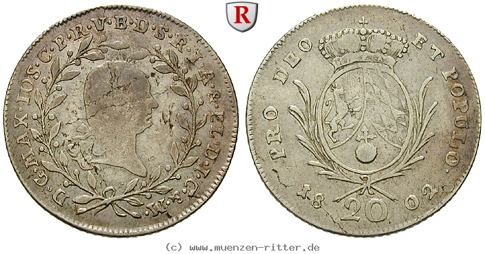 Klicken Sie auf das Bild um es auf Ihrem Rechner zu speichern bayern-maximilian-iv-joseph-20-kreuzer/35939.jpg