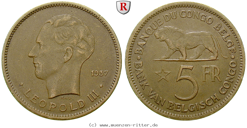 Klicken Sie auf das Bild um es auf Ihrem Rechner zu speichern belgisch-kongo-leopold-iii-5-francs/66837.jpg