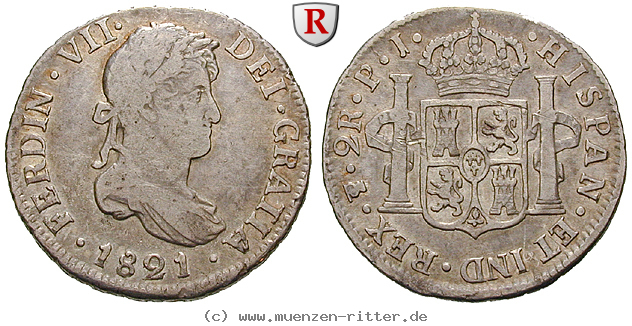 Klicken Sie auf das Bild um es auf Ihrem Rechner zu speichern bolivien-ferdinand-vii-2-reales/13256.jpg
