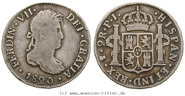 Klicken Sie auf das Bild um es auf Ihrem Rechner zu speichern bolivien-ferdinand-vii-2-reales/13257.jpg