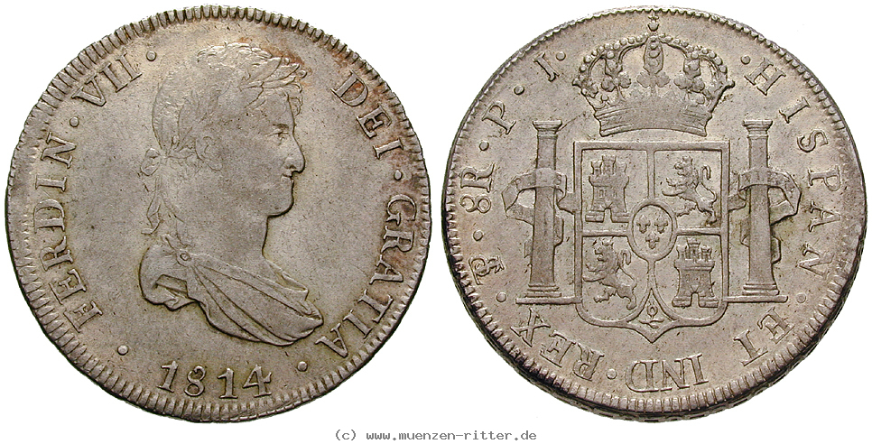 Klicken Sie auf das Bild um es auf Ihrem Rechner zu speichern bolivien-ferdinand-vii-8-reales/13245.jpg