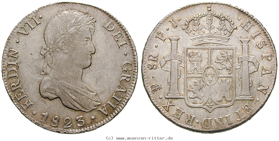 Klicken Sie auf das Bild um es auf Ihrem Rechner zu speichern bolivien-ferdinand-vii-8-reales/13247.jpg