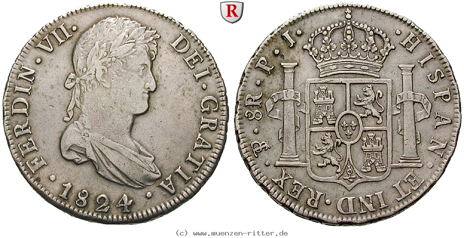 Klicken Sie auf das Bild um es auf Ihrem Rechner zu speichern bolivien-ferdinand-vii-8-reales/13248.jpg