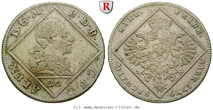 Klicken Sie auf das Bild um es auf Ihrem Rechner zu speichern brandenburg-in-franken-christian-friedrich-karl-alexander-20-kreuzer/93740.jpg