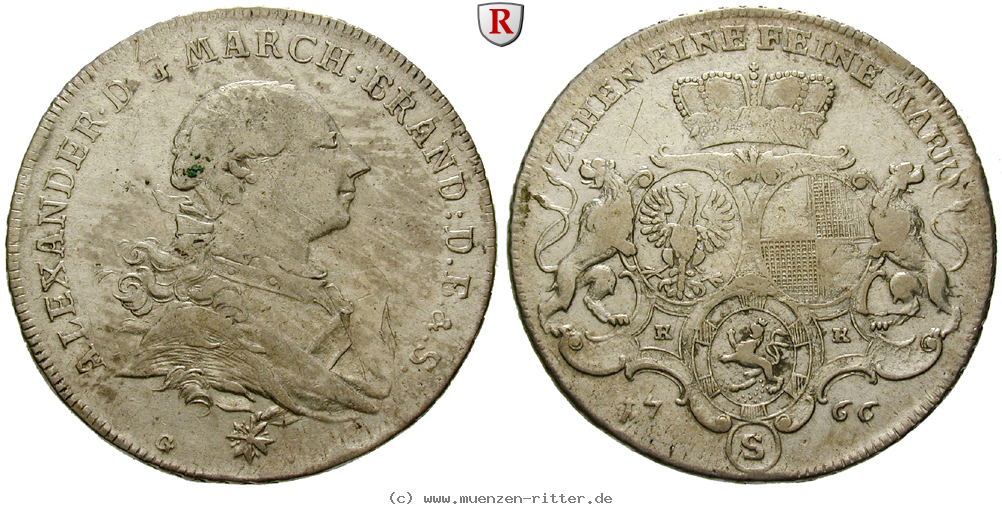 Klicken Sie auf das Bild um es auf Ihrem Rechner zu speichern brandenburg-in-franken-christian-friedrich-karl-alexander-konventionstaler/47111.jpg