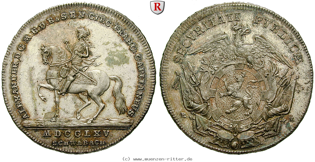 Klicken Sie auf das Bild um es auf Ihrem Rechner zu speichern brandenburg-in-franken-christian-friedrich-karl-alexander-konventionstaler/92215.jpg