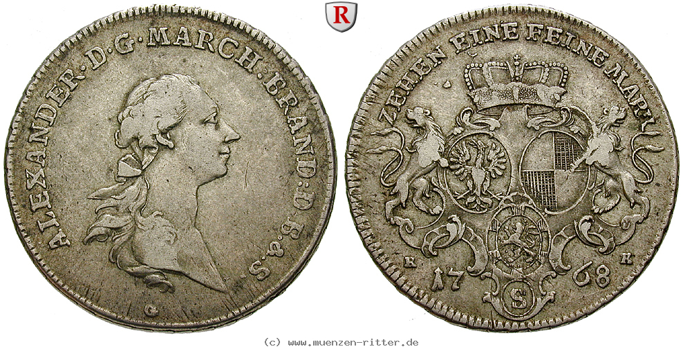 Klicken Sie auf das Bild um es auf Ihrem Rechner zu speichern brandenburg-in-franken-christian-friedrich-karl-alexander-konventionstaler/96097.jpg