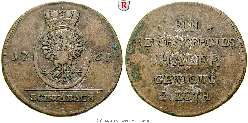 Klicken Sie auf das Bild um es auf Ihrem Rechner zu speichern brandenburg-in-franken-christian-friedrich-karl-alexander-muenzgewicht-fuer-1-reichs-speziestaler/53906.jpg