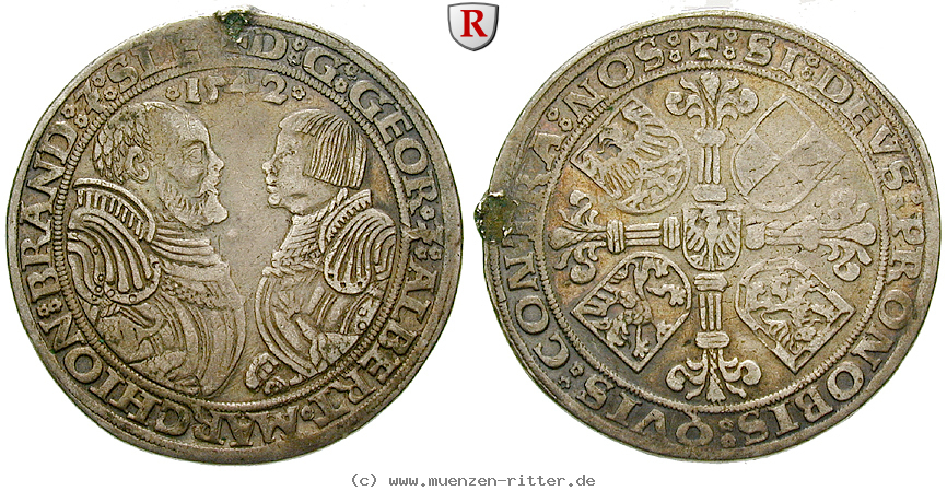 Klicken Sie auf das Bild um es auf Ihrem Rechner zu speichern brandenburg-in-franken-georg-und-albrecht-1-2-taler/31302.jpg