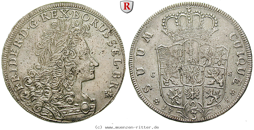 Klicken Sie auf das Bild um es auf Ihrem Rechner zu speichern brandenburg-preussen-friedrich-i-2-3-taler/69493.jpg