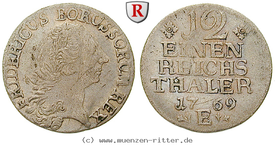 Klicken Sie auf das Bild um es auf Ihrem Rechner zu speichern brandenburg-preussen-friedrich-ii-1-12-taler/54478.jpg