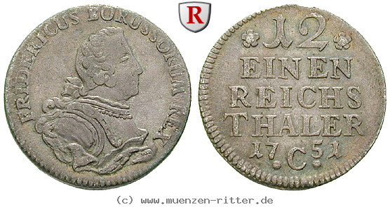 Klicken Sie auf das Bild um es auf Ihrem Rechner zu speichern brandenburg-preussen-friedrich-ii-1-12-taler/69001.jpg