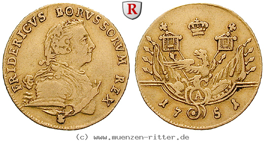 Klicken Sie auf das Bild um es auf Ihrem Rechner zu speichern brandenburg-preussen-friedrich-ii-1-2-friedrichs-d-or/79322.jpg