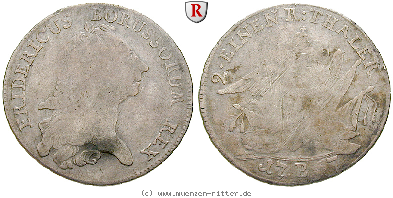 Klicken Sie auf das Bild um es auf Ihrem Rechner zu speichern brandenburg-preussen-friedrich-ii-1-2-reichstaler/28053.jpg