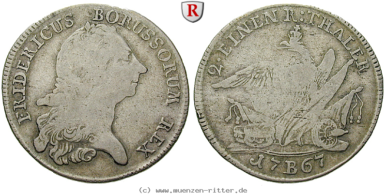 Klicken Sie auf das Bild um es auf Ihrem Rechner zu speichern brandenburg-preussen-friedrich-ii-1-2-reichstaler/28085.jpg