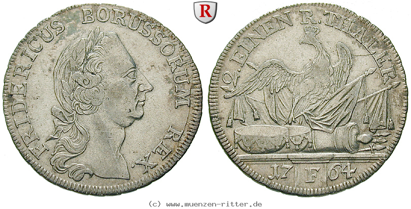 Klicken Sie auf das Bild um es auf Ihrem Rechner zu speichern brandenburg-preussen-friedrich-ii-1-2-reichstaler/65929.jpg