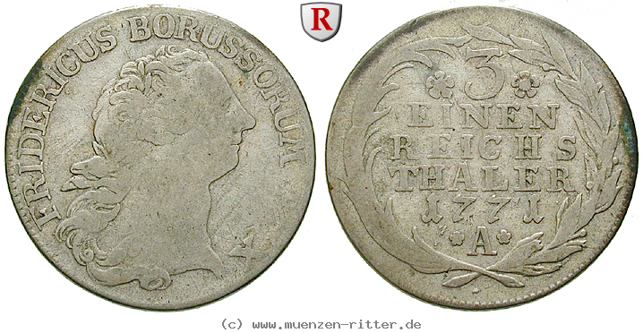 Klicken Sie auf das Bild um es auf Ihrem Rechner zu speichern brandenburg-preussen-friedrich-ii-1-3-reichstaler/31346.jpg