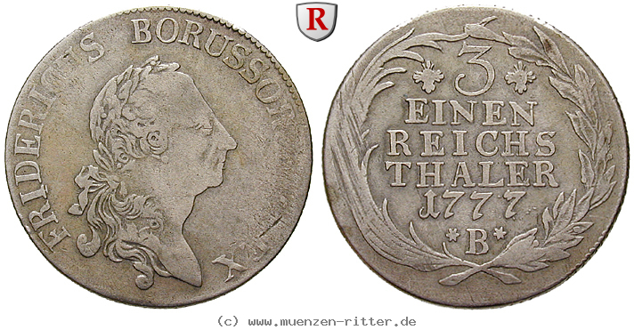 Klicken Sie auf das Bild um es auf Ihrem Rechner zu speichern brandenburg-preussen-friedrich-ii-1-3-taler/28061.jpg