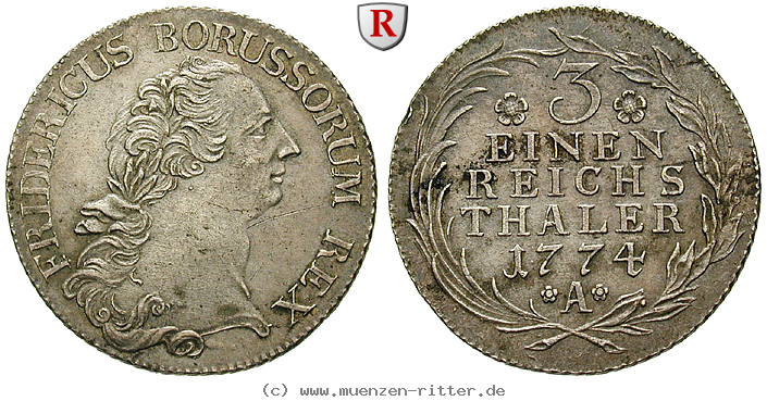 Klicken Sie auf das Bild um es auf Ihrem Rechner zu speichern brandenburg-preussen-friedrich-ii-1-3-taler/93699.jpg