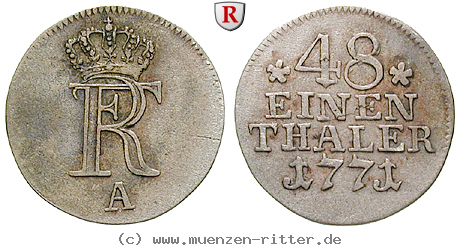 Klicken Sie auf das Bild um es auf Ihrem Rechner zu speichern brandenburg-preussen-friedrich-ii-1-48-taler/28075.jpg
