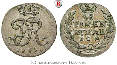 Klicken Sie auf das Bild um es auf Ihrem Rechner zu speichern brandenburg-preussen-friedrich-ii-1-48-taler/85931.jpg