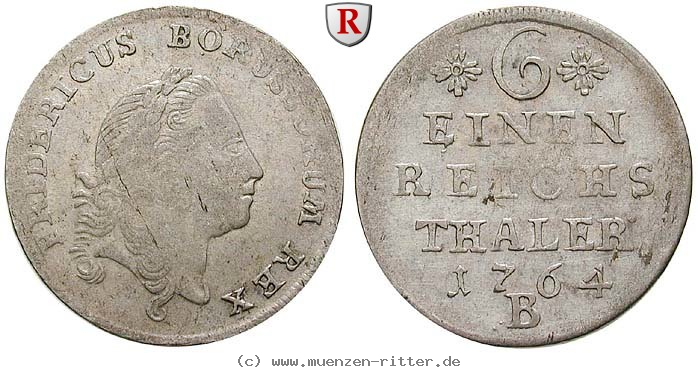 Klicken Sie auf das Bild um es auf Ihrem Rechner zu speichern brandenburg-preussen-friedrich-ii-1-6-taler/81661.jpg