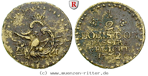 Klicken Sie auf das Bild um es auf Ihrem Rechner zu speichern brandenburg-preussen-friedrich-ii-passiergewicht-fuer-1-2-louis-d-or/53887.jpg