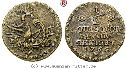 Klicken Sie auf das Bild um es auf Ihrem Rechner zu speichern brandenburg-preussen-friedrich-ii-passiergewicht-fuer-1-2-louis-d-or/53889.jpg