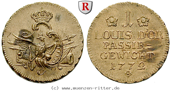 Klicken Sie auf das Bild um es auf Ihrem Rechner zu speichern brandenburg-preussen-friedrich-ii-passiergewicht-fuer-1-louis-d-or/53878.jpg