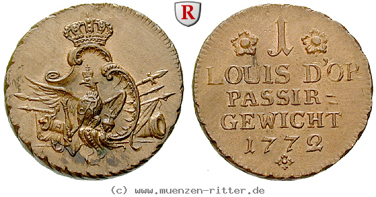 Klicken Sie auf das Bild um es auf Ihrem Rechner zu speichern brandenburg-preussen-friedrich-ii-passiergewicht-fuer-1-louis-d-or/53881.jpg