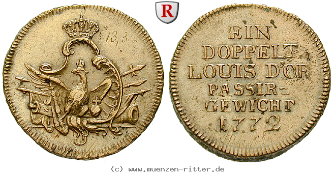 Klicken Sie auf das Bild um es auf Ihrem Rechner zu speichern brandenburg-preussen-friedrich-ii-passiergewicht-fuer-2-louis-d-or/53872.jpg