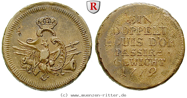 Klicken Sie auf das Bild um es auf Ihrem Rechner zu speichern brandenburg-preussen-friedrich-ii-passiergewicht-fuer-2-louis-d-or/53874.jpg