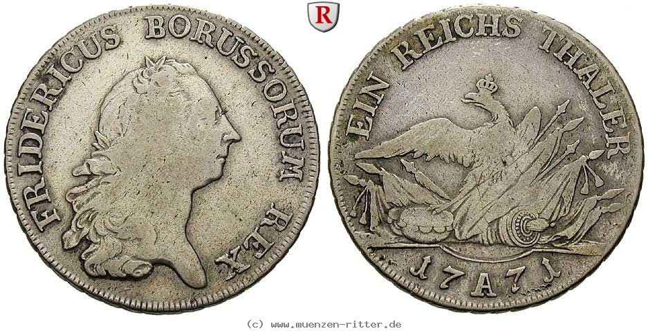 Klicken Sie auf das Bild um es auf Ihrem Rechner zu speichern brandenburg-preussen-friedrich-ii-reichstaler/100302.jpg