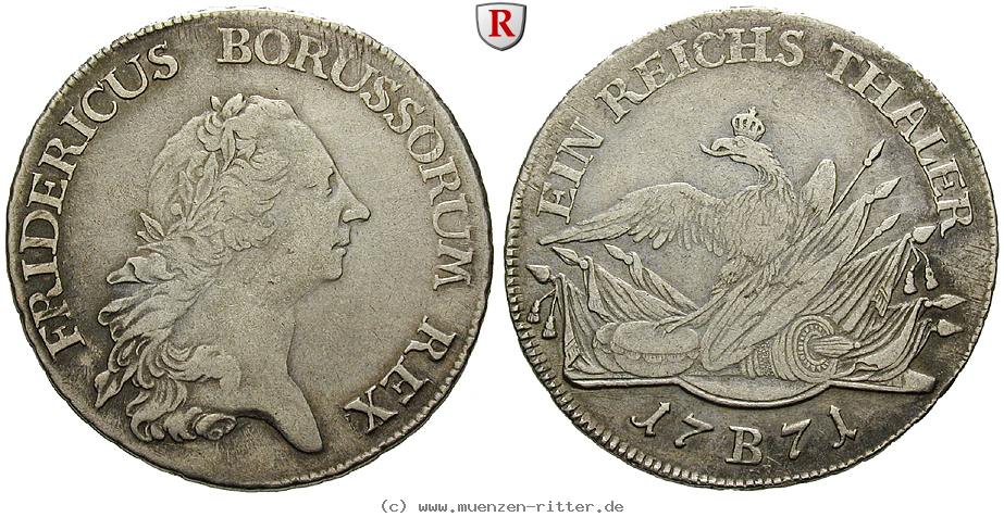 Klicken Sie auf das Bild um es auf Ihrem Rechner zu speichern brandenburg-preussen-friedrich-ii-reichstaler/100303.jpg