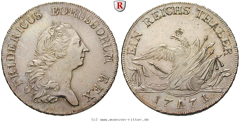 Klicken Sie auf das Bild um es auf Ihrem Rechner zu speichern brandenburg-preussen-friedrich-ii-reichstaler/11904.jpg