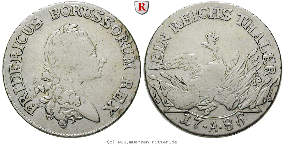Klicken Sie auf das Bild um es auf Ihrem Rechner zu speichern brandenburg-preussen-friedrich-ii-reichstaler/43785.jpg
