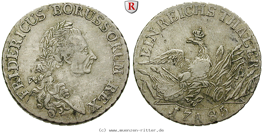 Klicken Sie auf das Bild um es auf Ihrem Rechner zu speichern brandenburg-preussen-friedrich-ii-reichstaler/50841.jpg