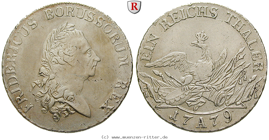 Klicken Sie auf das Bild um es auf Ihrem Rechner zu speichern brandenburg-preussen-friedrich-ii-reichstaler/52553a.jpg