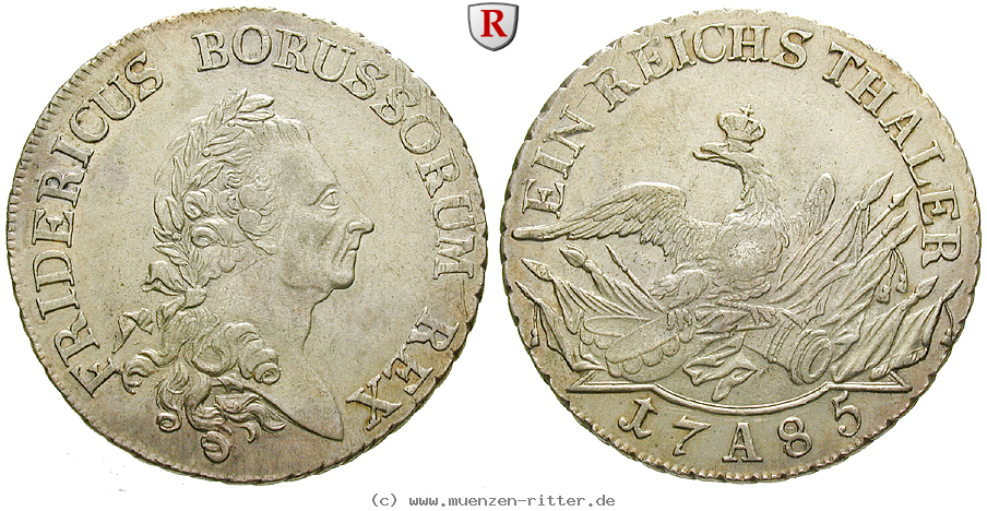 Klicken Sie auf das Bild um es auf Ihrem Rechner zu speichern brandenburg-preussen-friedrich-ii-reichstaler/54206.jpg