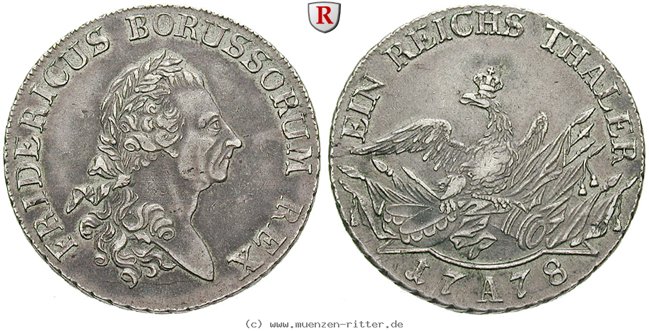 Klicken Sie auf das Bild um es auf Ihrem Rechner zu speichern brandenburg-preussen-friedrich-ii-reichstaler/73555.jpg
