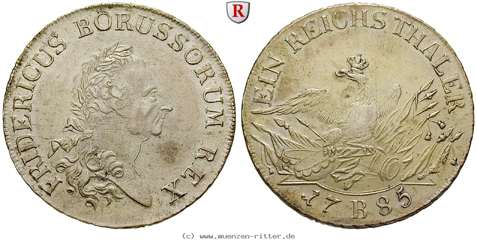 Klicken Sie auf das Bild um es auf Ihrem Rechner zu speichern brandenburg-preussen-friedrich-ii-reichstaler/87277.jpg
